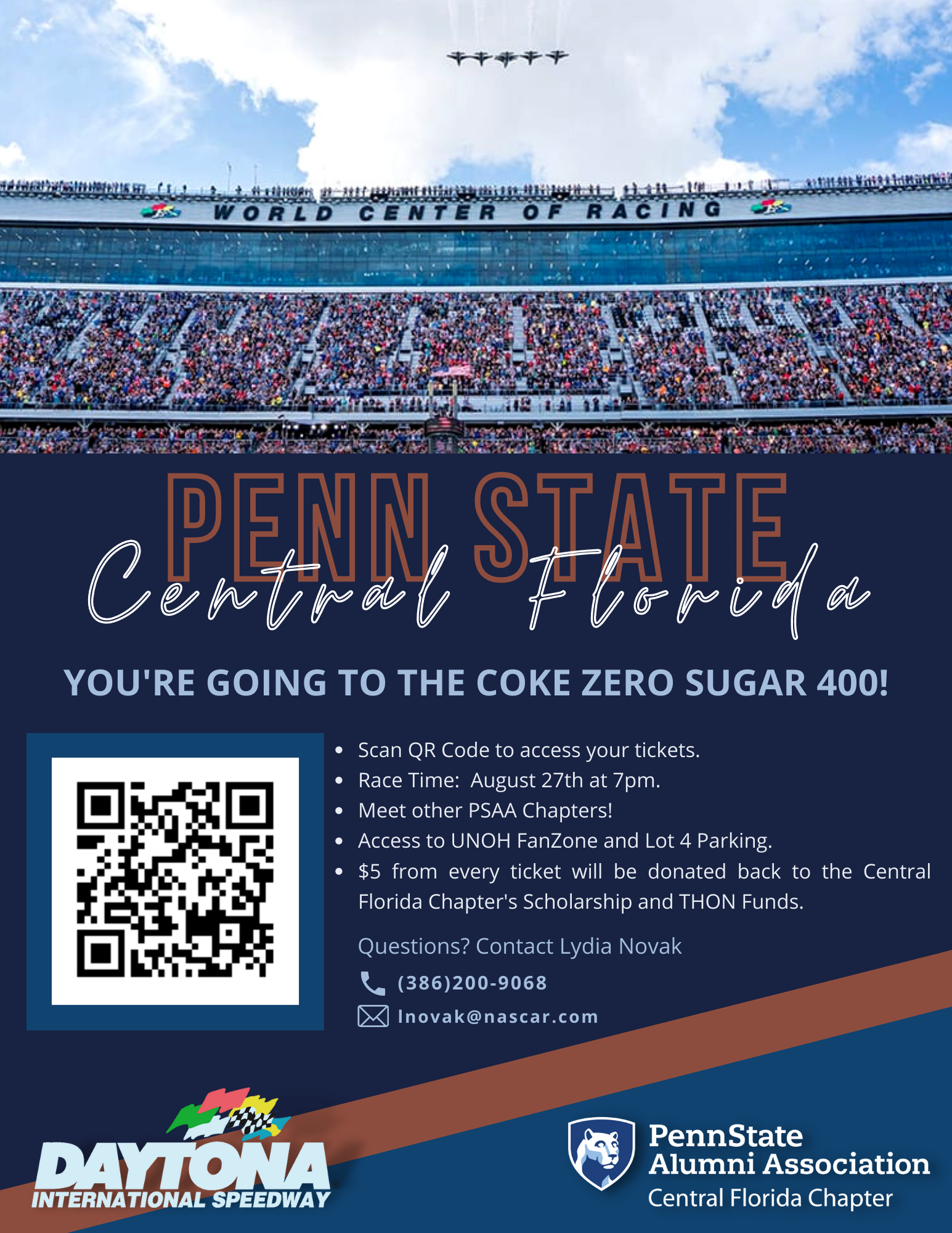 PSAA Central Florida Chapter - Coke Zero 400 Event Flyer - 2022